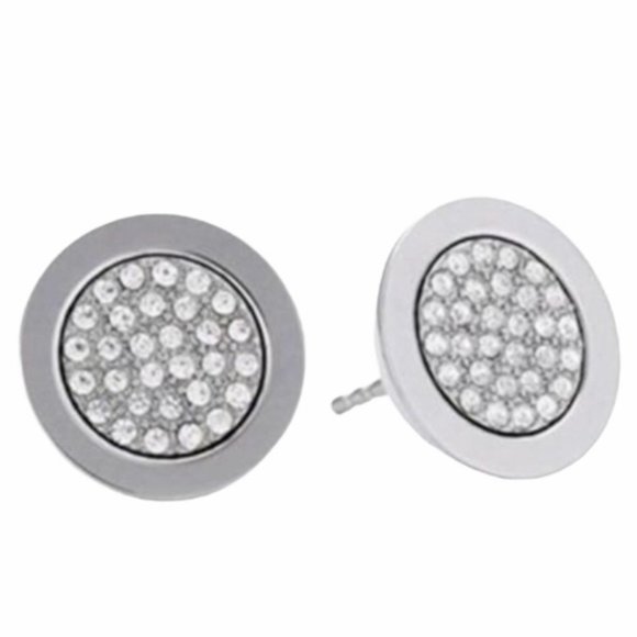 NWT MICHAEL KORS White Gold-Tone Earrings - Picture 1 of 6